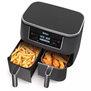 Ninja 2-Basket Air Fryer Accessory Set in Gray and Black